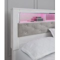 Altyra 4pc King Upholstered Bookcase Storage Bed Set