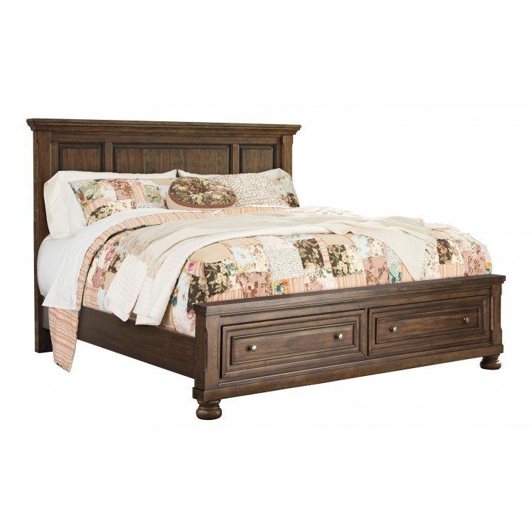 Flynnter Queen Panel Bed with 2 Storage Drawers