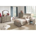 Lettner Twin Sleigh Bed with Footboard Storage