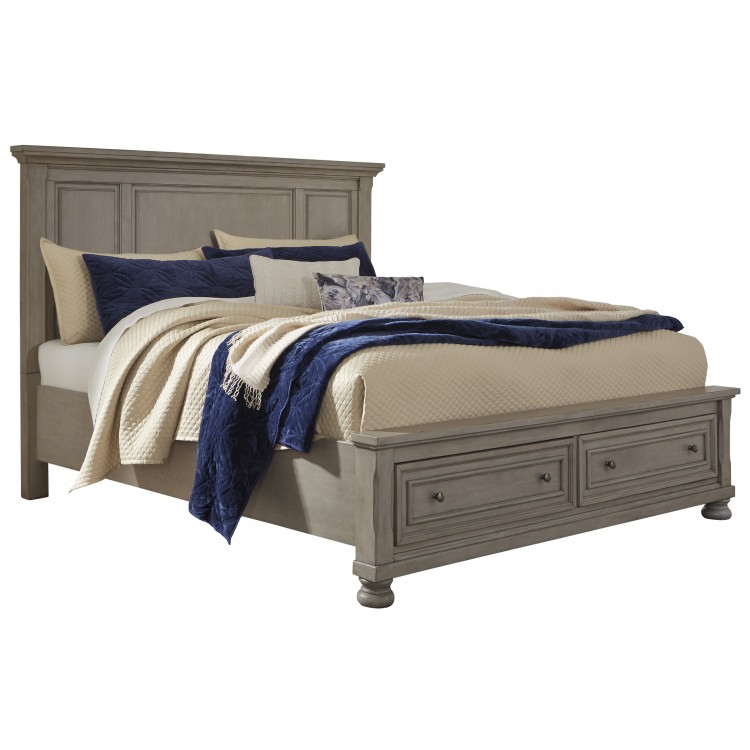 Lettner Queen Size Panel Bed With Footboard Storage