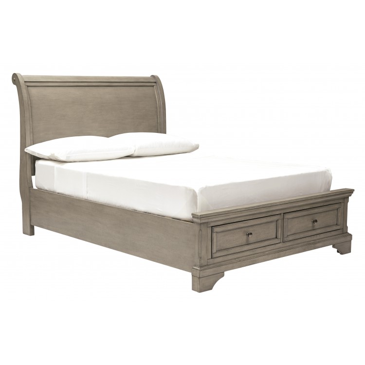 Lettner Full Sleigh Bed with Footboard Storage