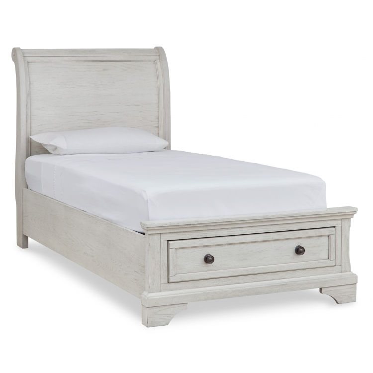 Robbinsdale Twin Size Sleigh Bed with Storage
