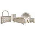 Realyn 4pc Queen Upholstered Panel Bed Set