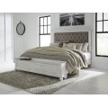 Kanwyn 4pc King Upholstered Panel Storage Bed Set