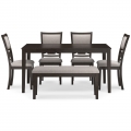 Langwest 6pc Rectangular Dining Room Table Set