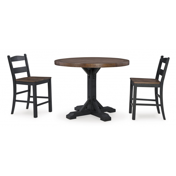 Valebeck 3pc Round Counter Table Set