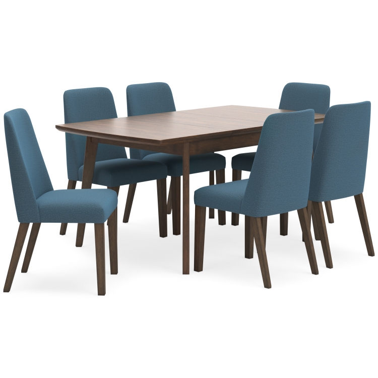 Lyncott - 7pc Rectangular Dining Extension Table Set