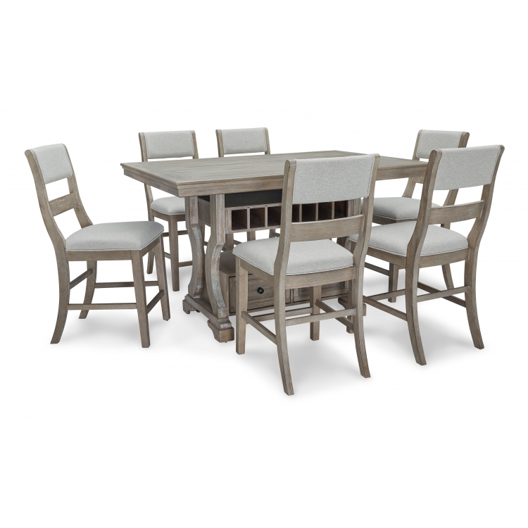 Moreshire - 7pc Rectangular Counter Table Set