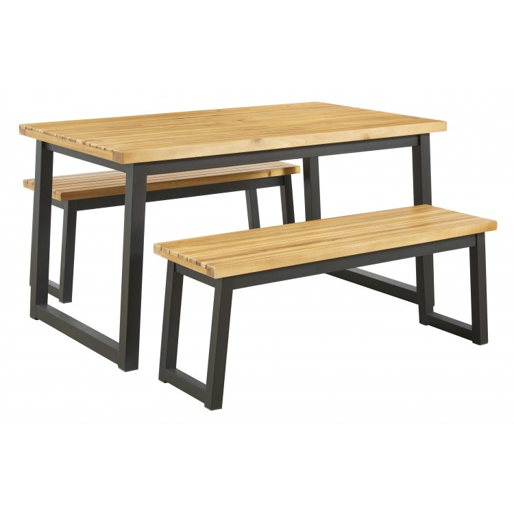Town Wood 3pc Outdoor Dining Table Set