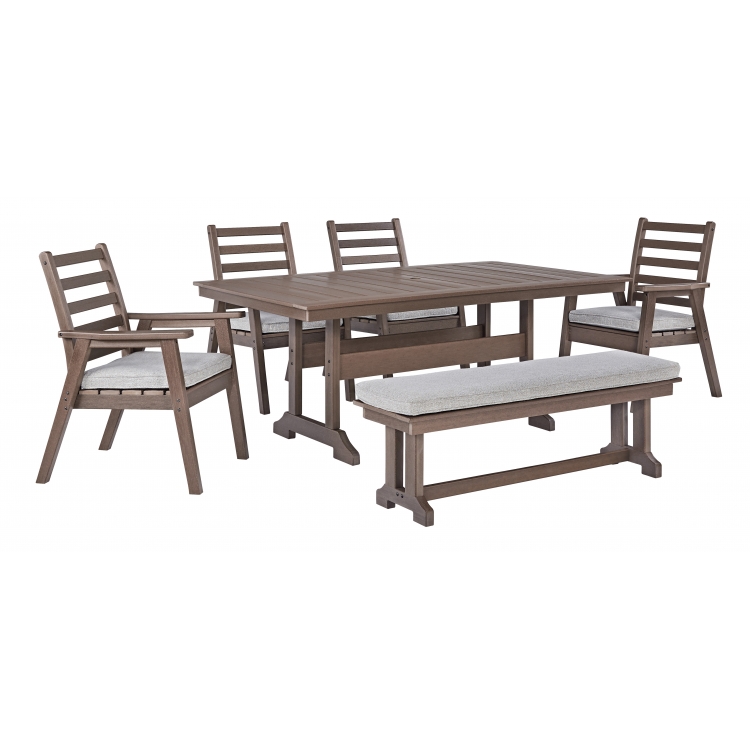 Emmeline 6pc Outdoor Rectangular Table Set