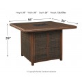 Paradise Trail Outdoor Square Bar Table with Fire Pit